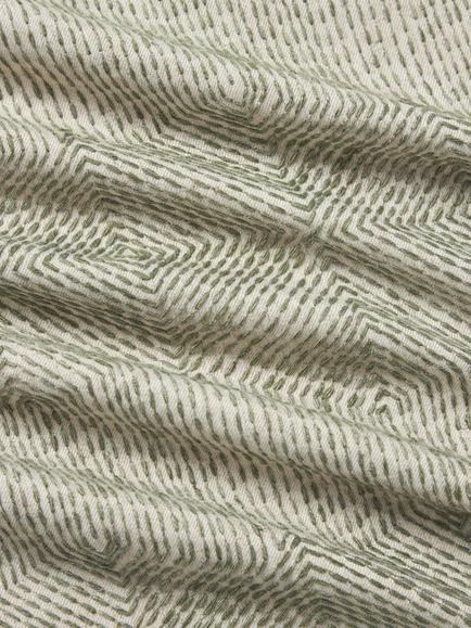 John Lewis Flax Embroidery Furnishing Fabric - view 2, Myrtle Green
