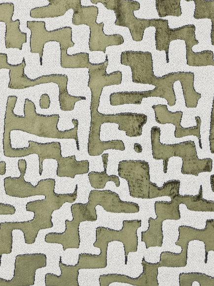John Lewis Serena Abstract Velvet Furnishing Fabric, Green, Green