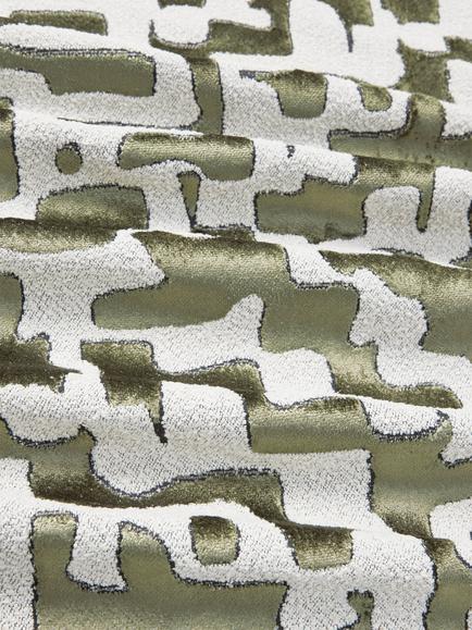 John Lewis Serena Abstract Velvet Furnishing Fabric, Green - view 2, Green