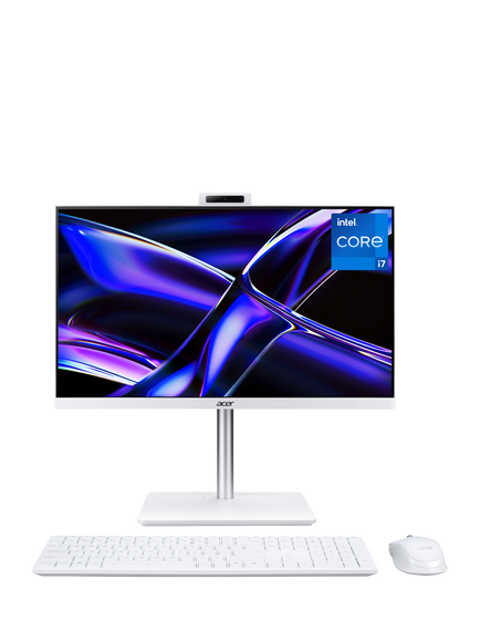 Acer Aspire C27-A All-in-One Desktop PC, Intel Core i7 Processor, 8GB RAM, 1TB SSD, 27" Full HD, White, White