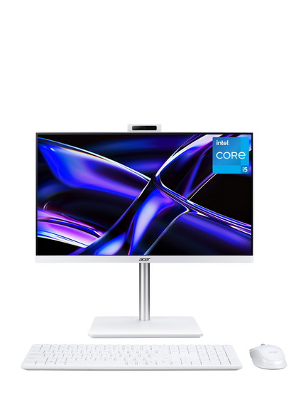 Acer Aspire C27-A All-in-One Desktop PC, Intel Core i5 Processor, 8GB RAM, 1TB SSD, 27" Full HD, White, White