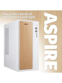 Acer Aspire TC-101 Desktop PC, Intel Core i5 Processor, 8GB RAM, 512GB SSD, White - view 2, White