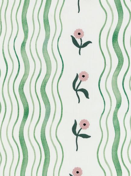John Lewis x Anine Cecilie Iversen Ribbon Furnishing Fabric, Juniper, Juniper