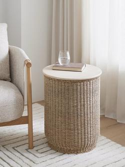 John Lewis Dune Woven Side Table, Natural - view 2, Natural