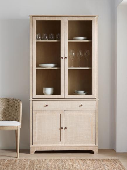 John Lewis Lynton Display Cabinet, Natural - view 2, Natural