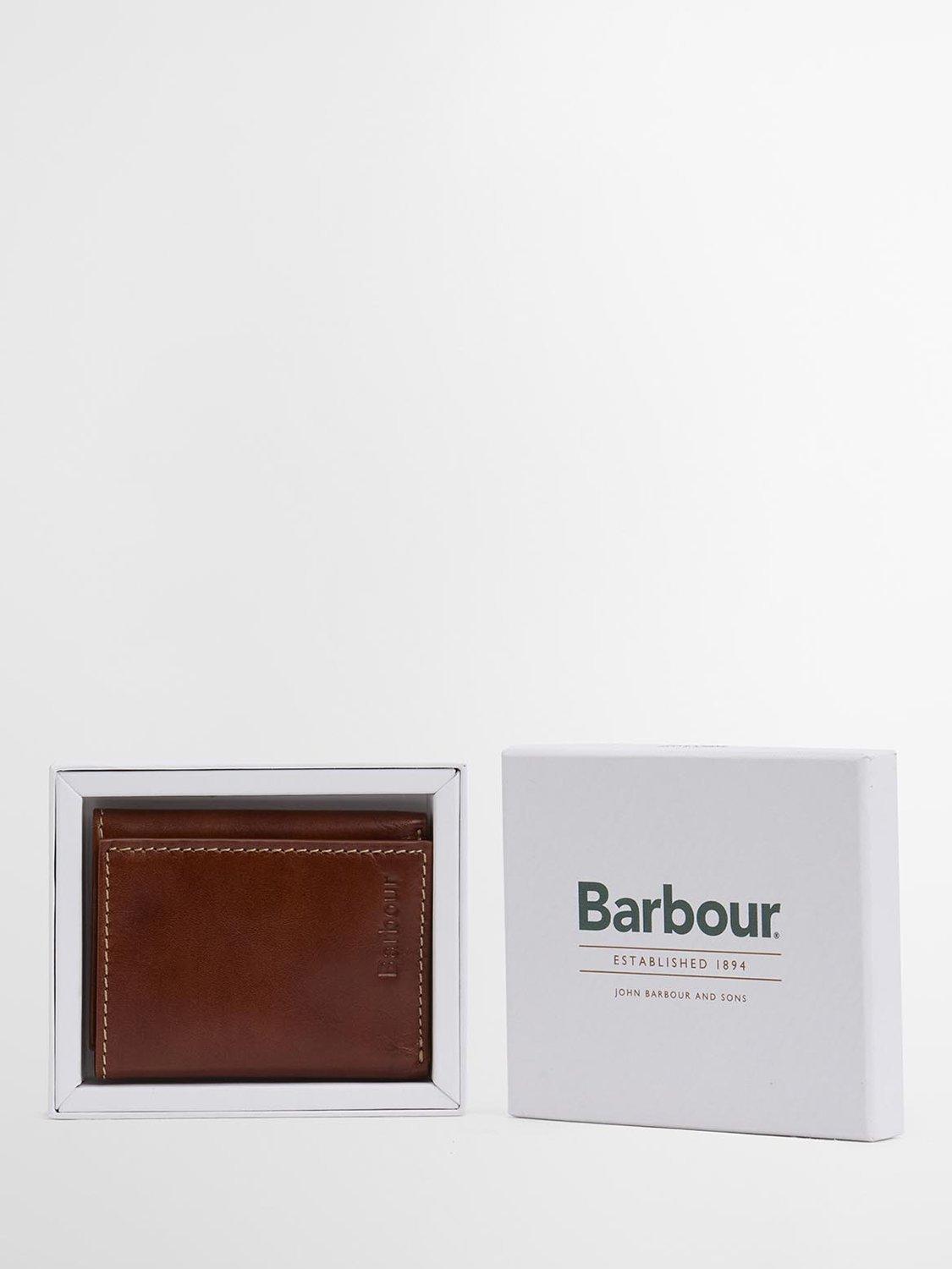 Barbour Bywell Leather Bifold Wallet, Heritage Brown