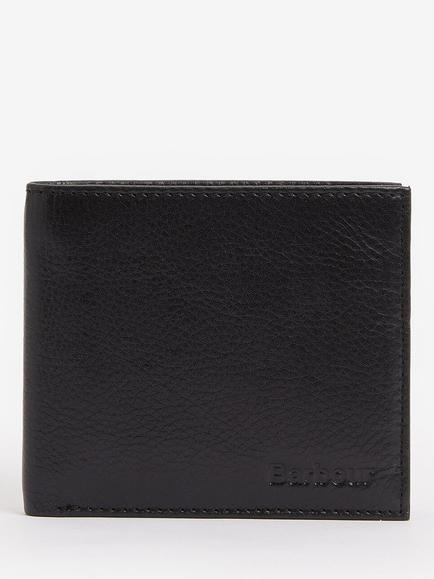 Barbour Colwell Leather Billfold Wallet, Black/Classic, Black/Classic