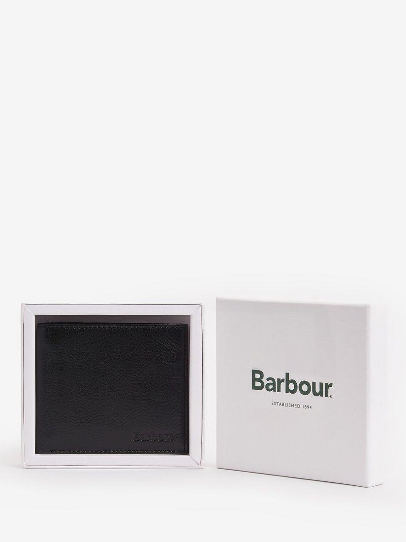 Product image 3 of 7, which shows Barbour Colwell Leather Billfold Wallet, Black/Classic