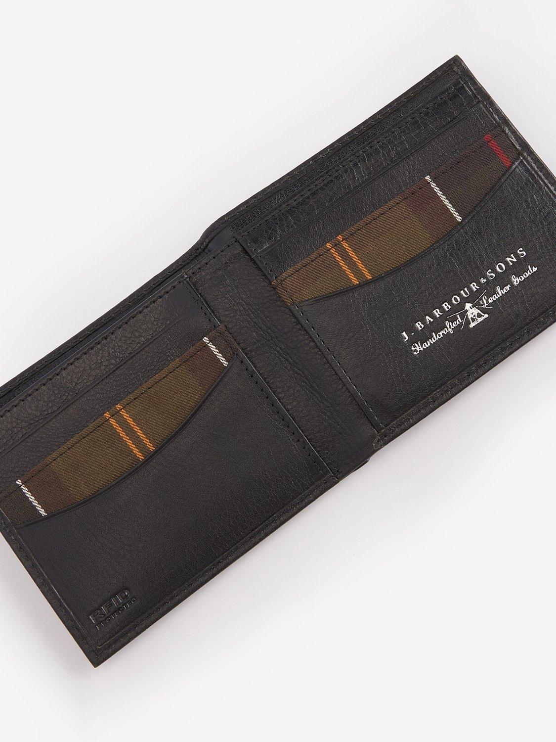 Product image 6 of 7, which shows Barbour Colwell Leather Billfold Wallet, Black/Classic