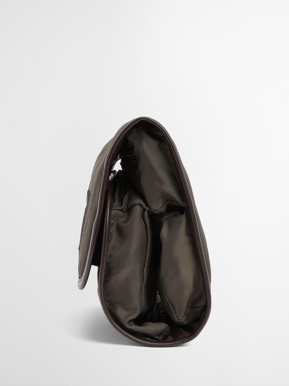 Product image 2 of 8, which shows Barbour Waxed Cotton Hanging Wash Bag, Olive