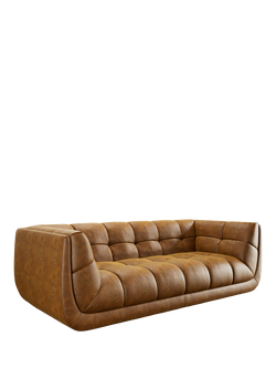 At The Helm Leo Grand 3 Seater Leather Sofa, Adventurer Coyote Tan