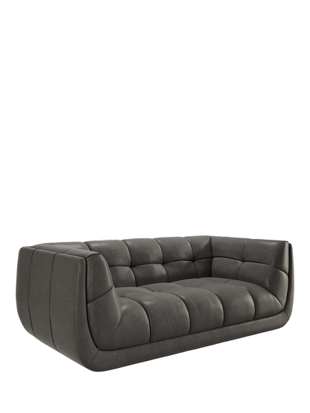 At The Helm Leo Large 2 Seater Leather Sofa, Advent Gorge Gry