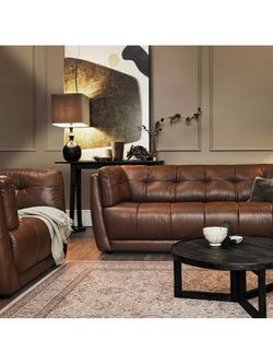 At The Helm Theo Large 3 Seater Leather Sofa - view 2, Desert Cacti