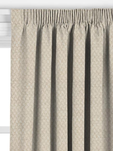 John Lewis Abstract Herringbone Made to Measure Curtains or Roman Blind, Natural - view 2, Natural