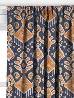 John Lewis Annisa Ikat Made to Measure Curtains or Roman Blind, Navy - view 2, Navy