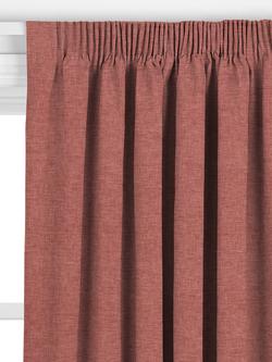 John Lewis Cotton Blend Made to Measure Curtains or Roman Blind, Pink Clay - view 2, Pink Clay