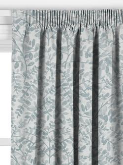 John Lewis Marlyn Leaf Made to Measure Curtains or Roman Blind, Blue - view 2, Blue