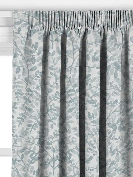 John Lewis Marlyn Leaf Made to Measure Curtains or Roman Blind, Blue - view 2, Blue