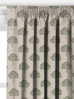 John Lewis Orchard Trees Made to Measure Curtains or Roman Blind, Orange/Natural - view 2, Orange/Natural