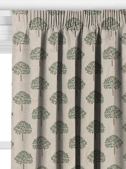 John Lewis Orchard Trees Made to Measure Curtains or Roman Blind, Orange/Natural - view 2, Orange/Natural
