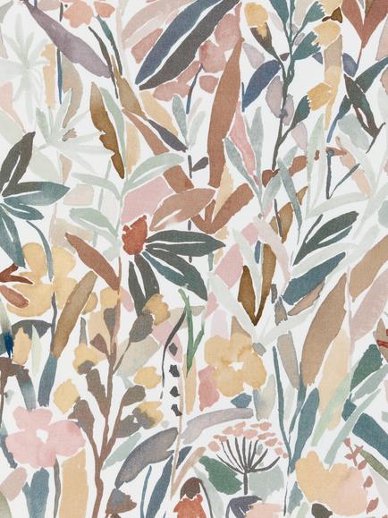 John Lewis Penelope Floral Made to Measure Curtains or Roman Blind, Plaster, Plaster