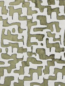 John Lewis Serena Abstract Velvet Made to Measure Curtains or Roman Blind, Green, Green