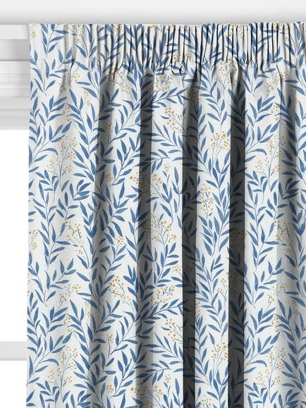 John Lewis Tansy Made to Measure Curtains or Roman Blind, Blue/Yellow - view 2, Blue/Yellow