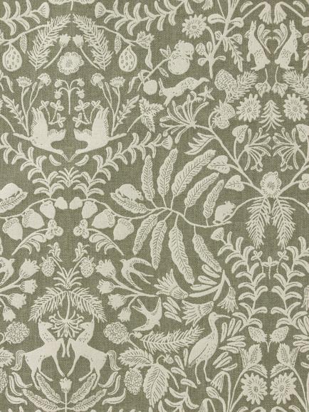 John Lewis Woodland Fable Made to Measure Curtains or Roman Blind, Avocado, Avocado