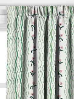 John Lewis x Anine Cecilie Iversen Ribbon Fable Made to Measure Curtains or Roman Blind, Juniper - view 2, Juniper