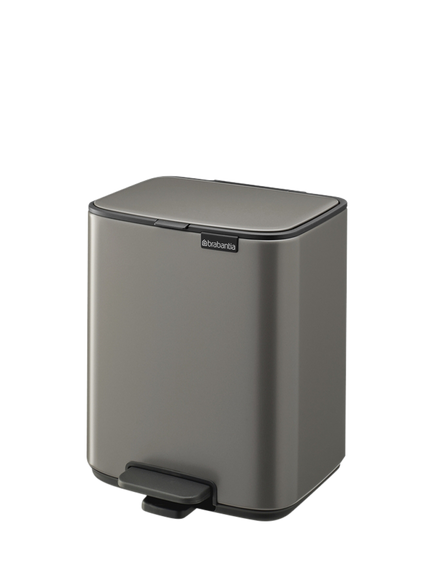 Brabantia Bo Bathroom Pedal Bin, 7L, Platinum - view 2, Platinum