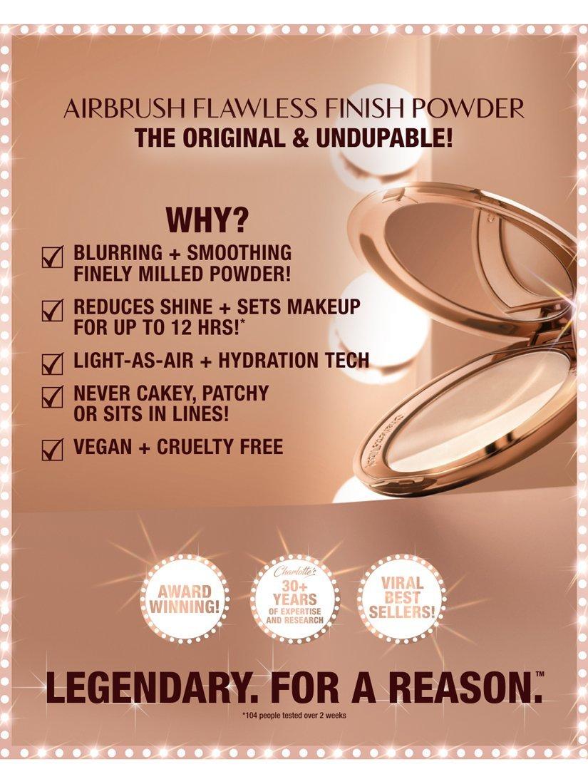 Product image 2 of 5, which shows Charlotte Tilbury Airbrush Flawless Finish Powder Refill, 3 Tan