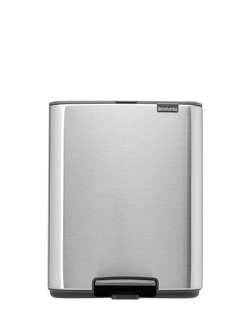 Brabantia Bo Pedal Bin, 12L, Matt Steel Fingerprint Proof