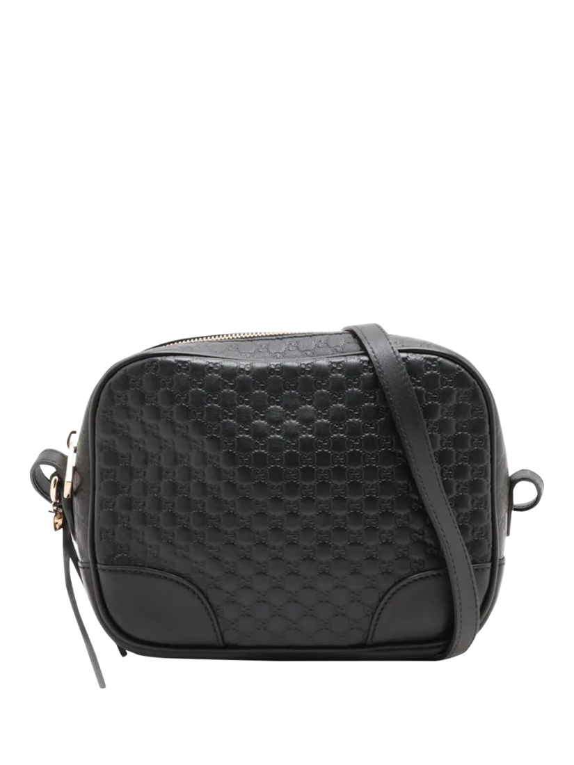 Pre-loved GUCCI Micro Guccissima Leather Crossbody Bag, Black
