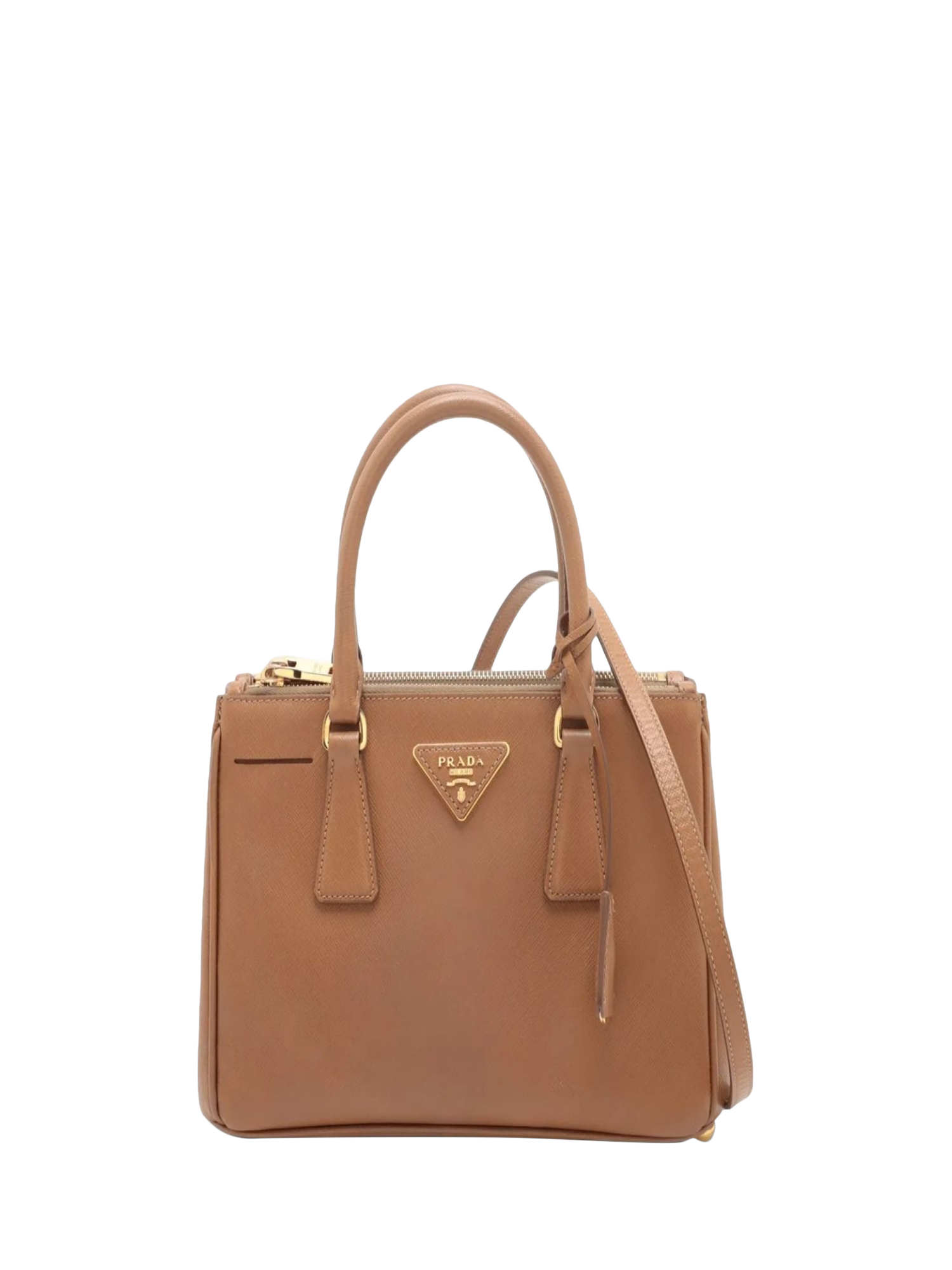 Pre-loved Prada Saffiano Lux Galleria 2Way Shoulder Bag, Brown