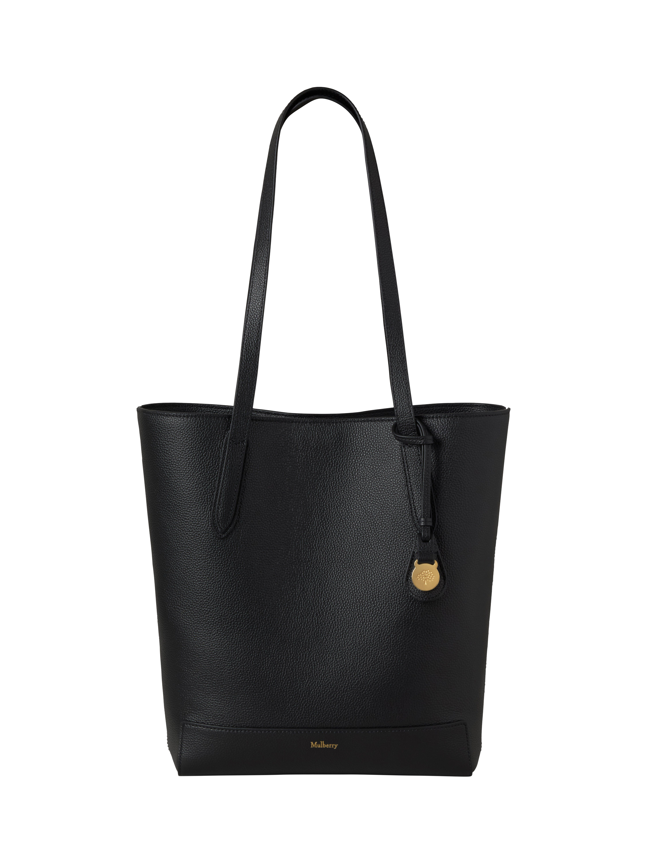 Product image 1 of 5, which shows Mulberry North South Shopper Leather Tote Bag, Black