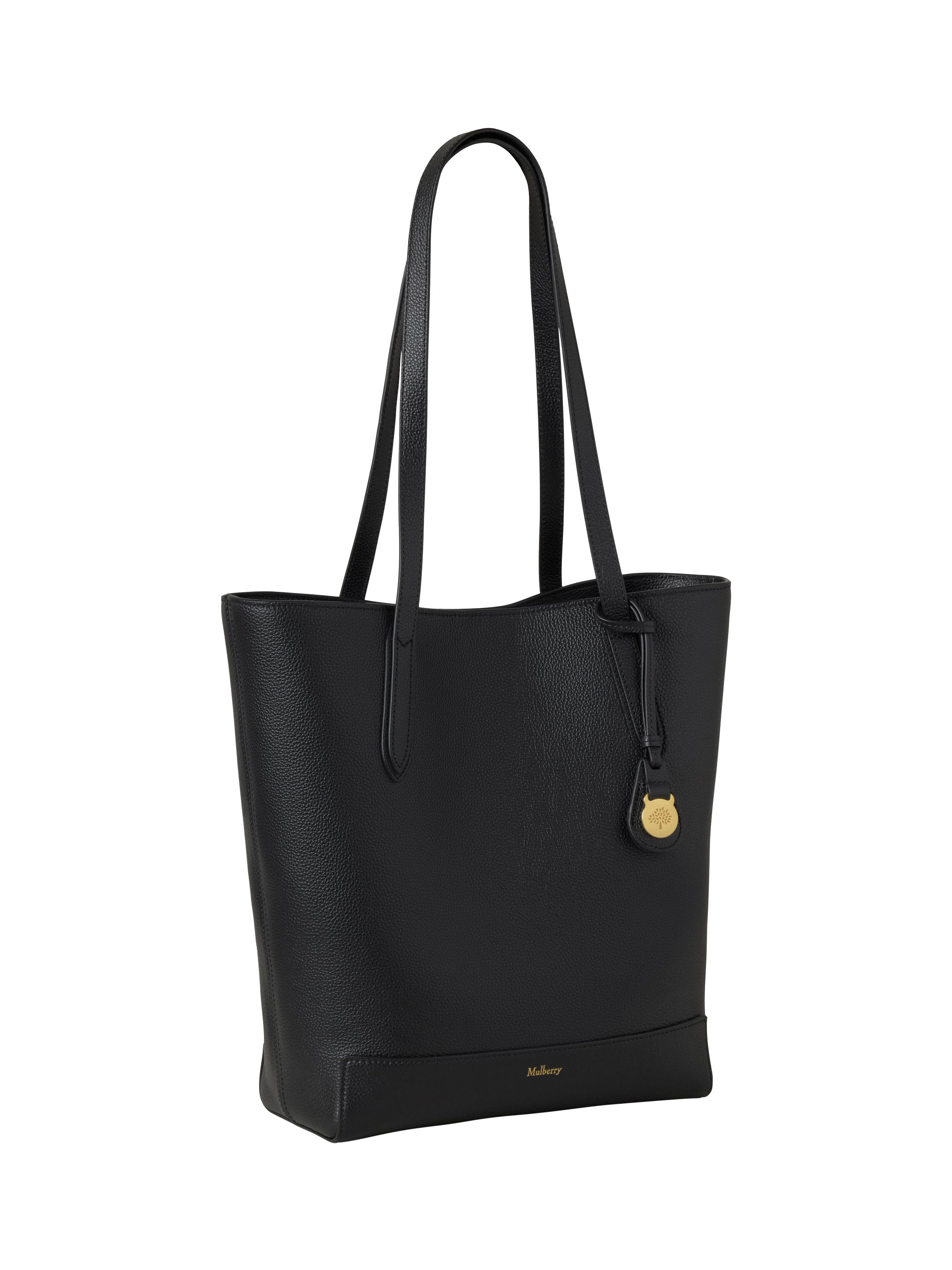 Product image 3 of 5, which shows Mulberry North South Shopper Leather Tote Bag, Black