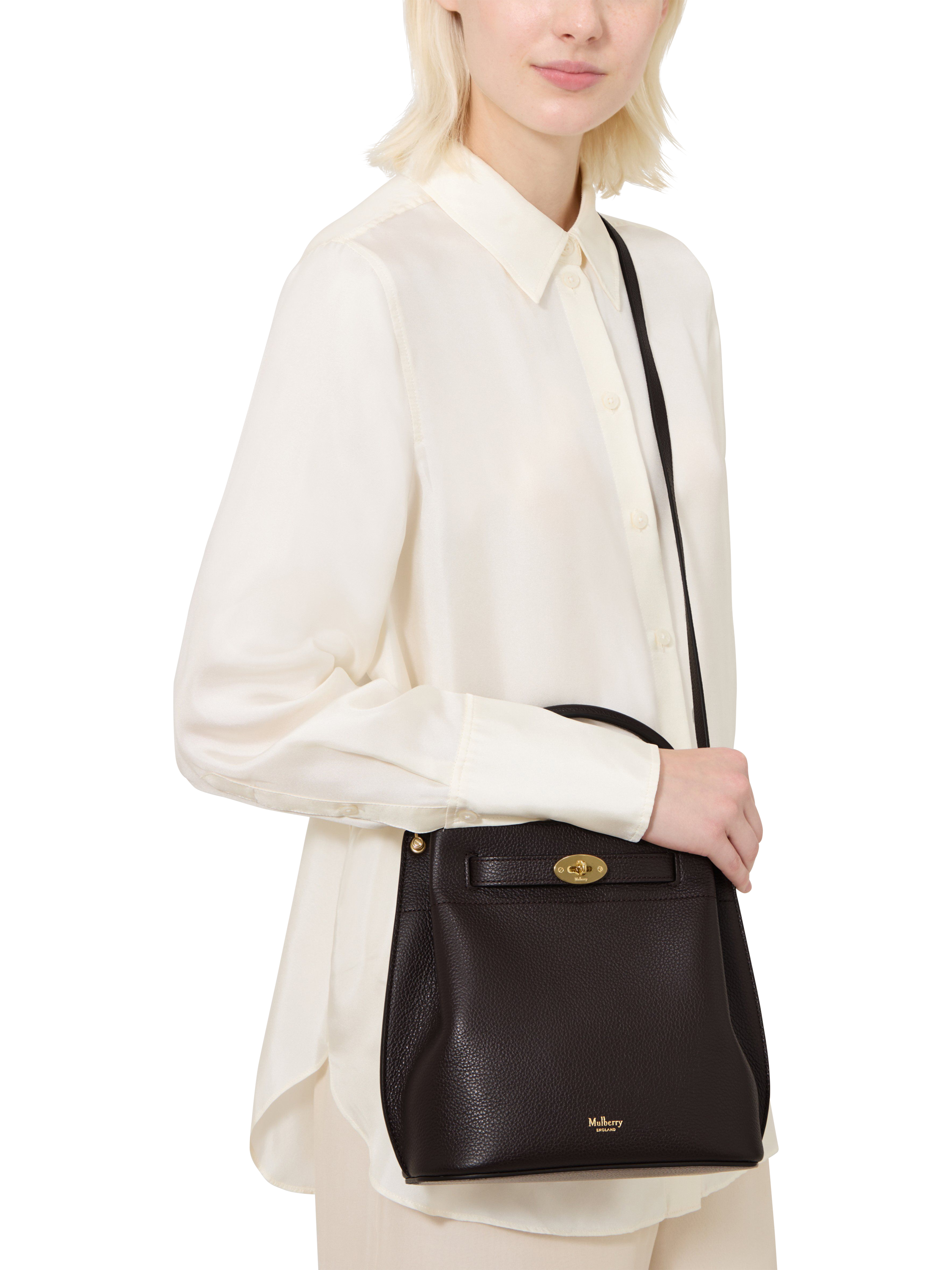 Product image 2 of 6, which shows Mulberry Islington Small Classic Grain Leather Bucket Bag, Ebony