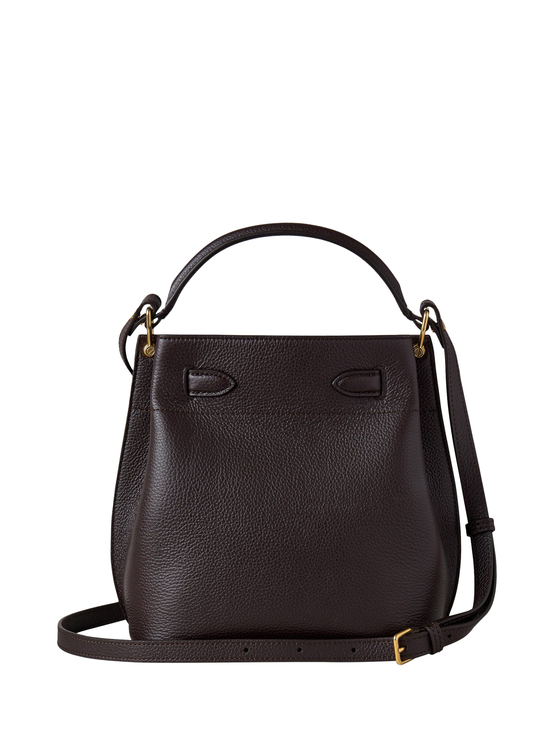Product image 3 of 6, which shows Mulberry Islington Small Classic Grain Leather Bucket Bag, Ebony