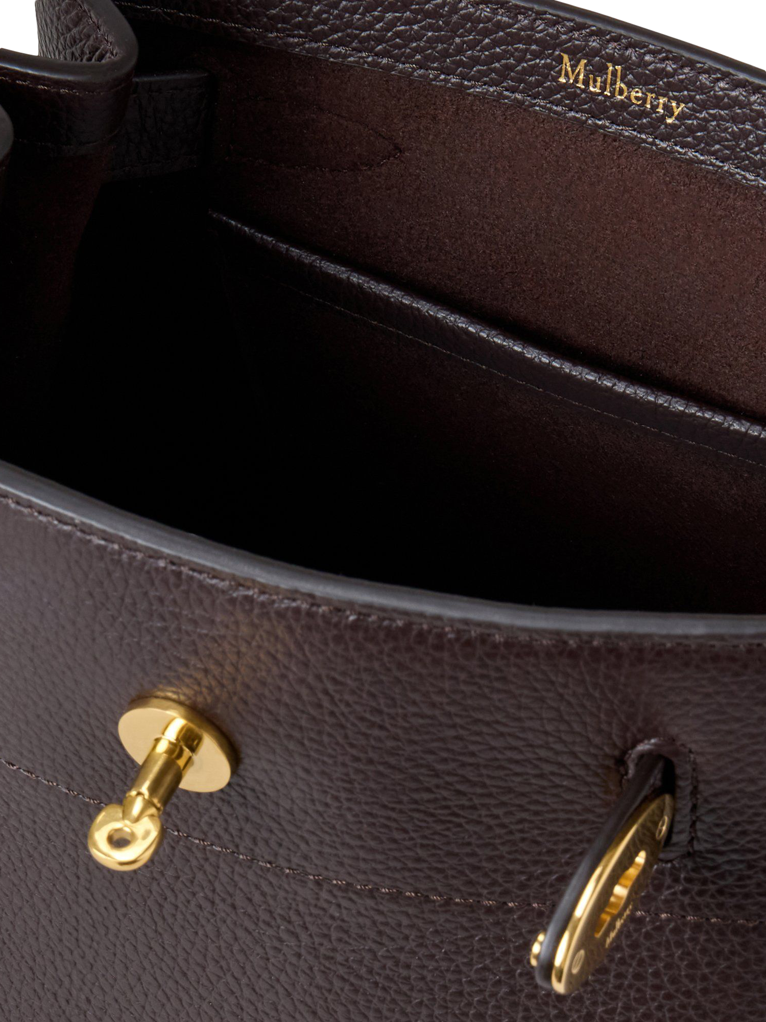 Product image 5 of 6, which shows Mulberry Islington Small Classic Grain Leather Bucket Bag, Ebony
