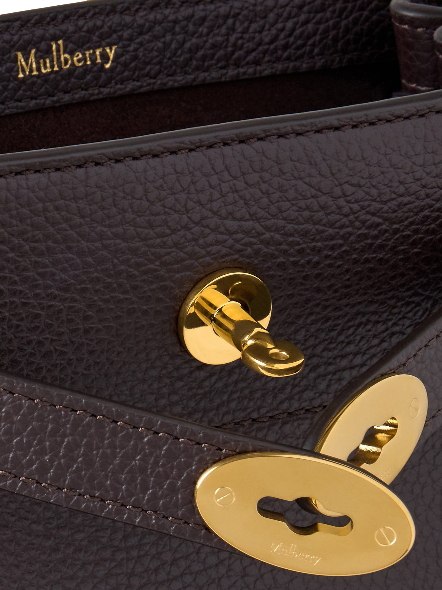 Product image 6 of 6, which shows Mulberry Islington Small Classic Grain Leather Bucket Bag, Ebony