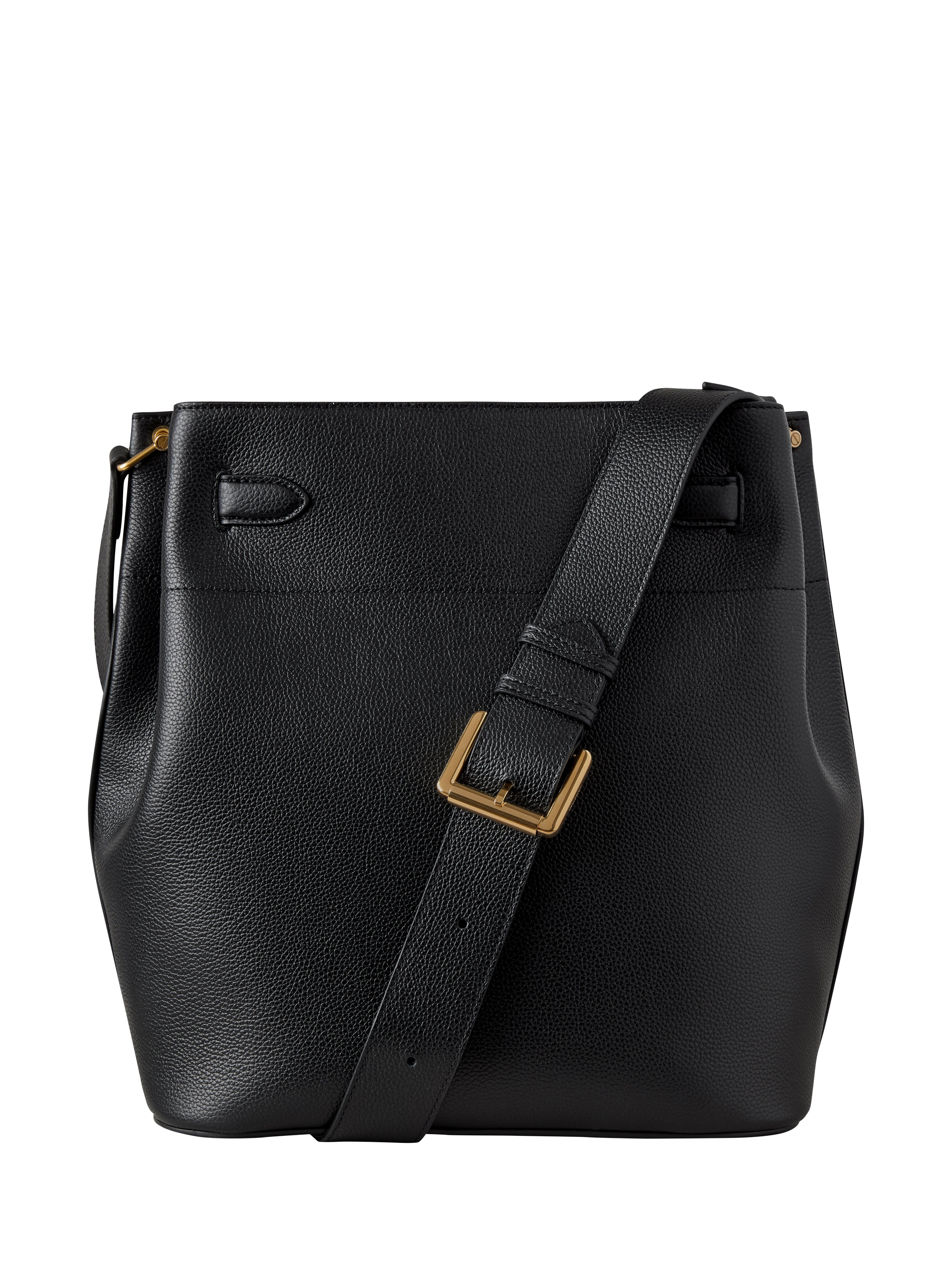 Product image 3 of 6, which shows Mulberry Large Islington Leather Bucket Bag, Black