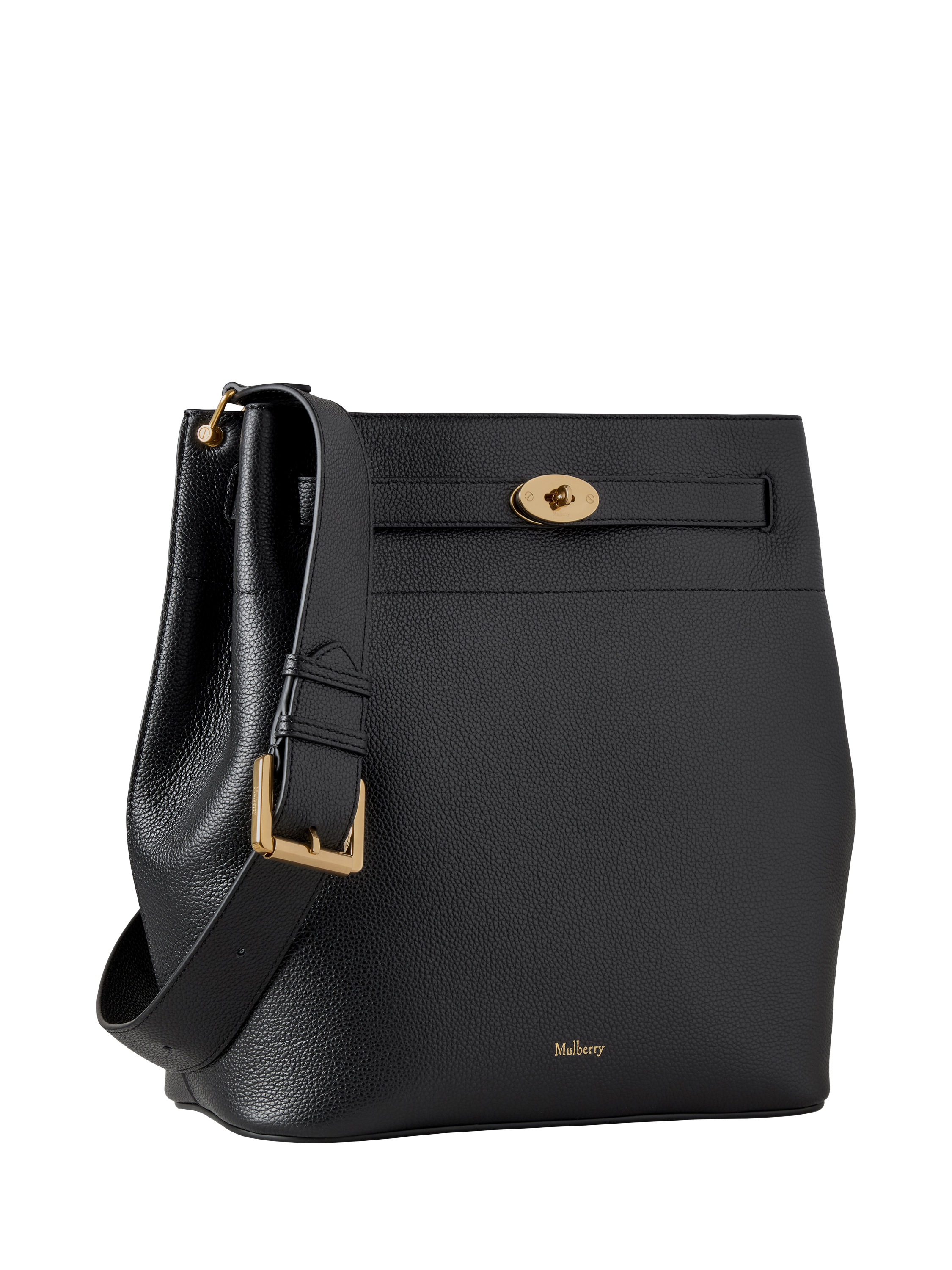 Product image 4 of 6, which shows Mulberry Large Islington Leather Bucket Bag, Black