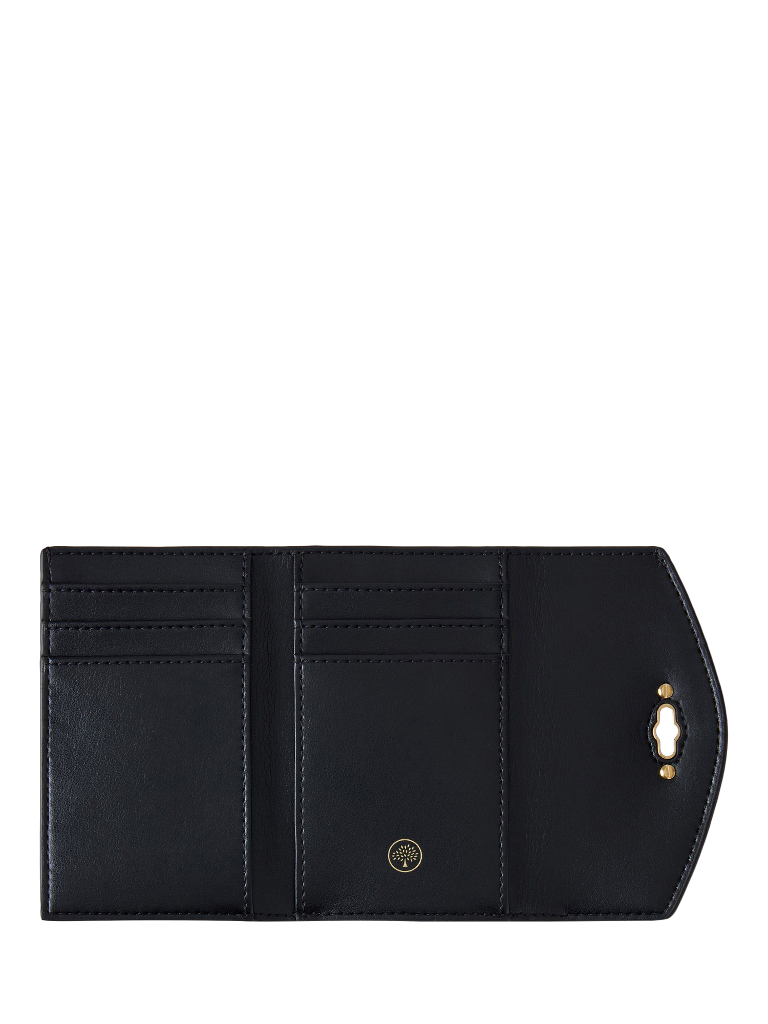 Product image 2 of 3, which shows Mulberry Darley Small Classic Grain Leather Folded Multi-Card Wallet, Ebony