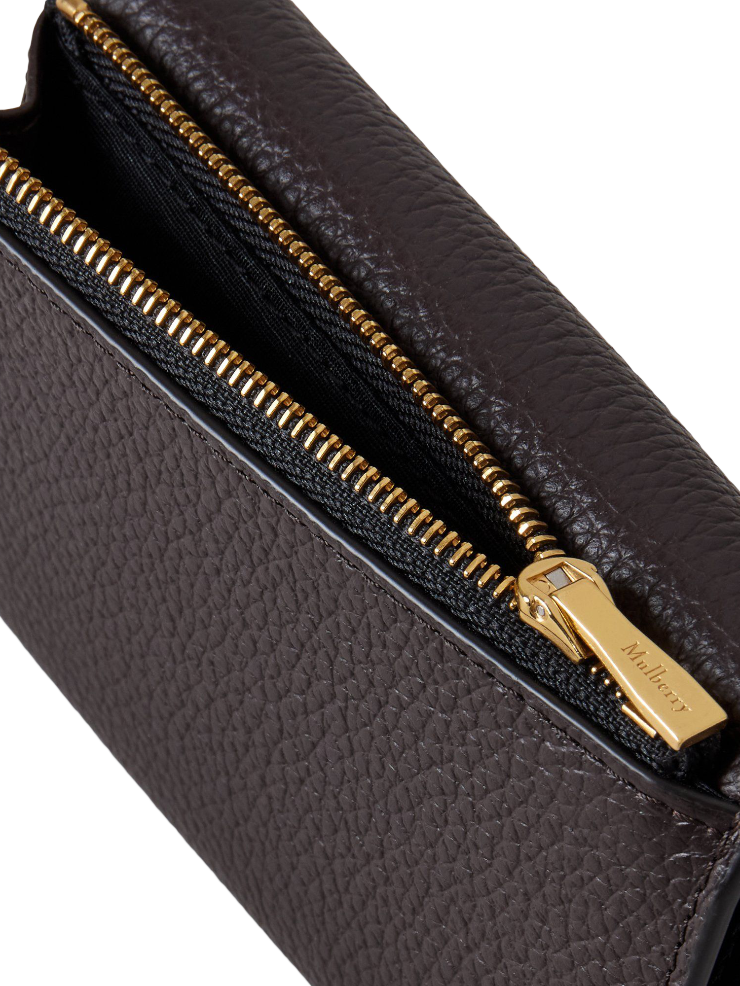 Product image 3 of 3, which shows Mulberry Darley Small Classic Grain Leather Folded Multi-Card Wallet, Ebony