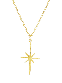 Ottoman Hands Northern Star Necklace, Gold, Gold