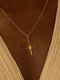 Ottoman Hands Northern Star Necklace, Gold - view 2, Gold
