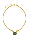 Ottoman Hands Daphne Labradorite Chain Necklace, Gold/Grey