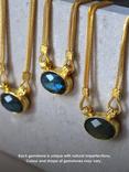Ottoman Hands Daphne Labradorite Chain Necklace, Gold/Grey