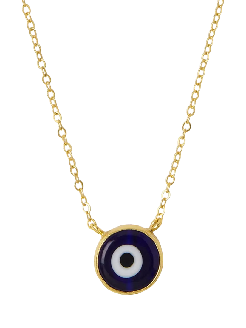 Ottoman Hands Nazar Evil Eye Necklace, Gold