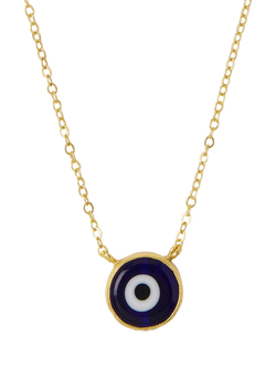 Ottoman Hands Nazar Evil Eye Necklace, Gold, Gold
